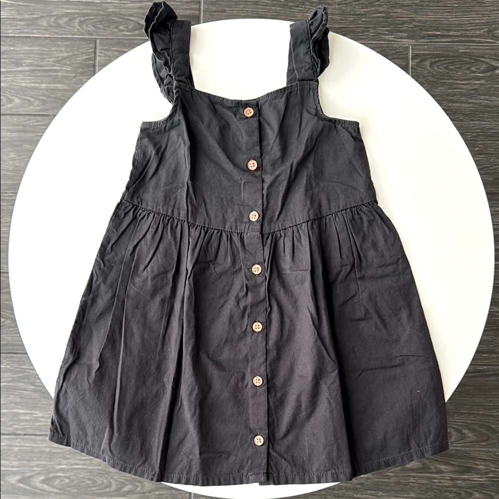 H&M Gray Ruched Ruffled Toddler Sundress 3-4T